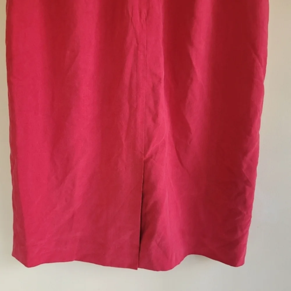 17 North 100% Silk Midi Skirt Red 6